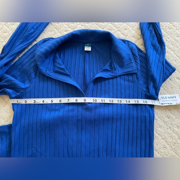 Old Navy Blue Fitted Rib-Knit Midi
Polo Dress Size M - Picture 6 of 8